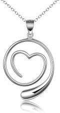wholesale 925 Sterling Silver Heart Pendant Necklace with Chain for Women -0-0