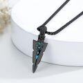 wholesale 925 Sterling Silver Blue Opal Arrowhead Pendant Necklace  Norse Viking Jewelry-0-1