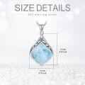 wholesale Sterling Silver Natural Gemstone Teardrop Pendant Necklace-0-23