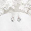 wholesale 925 Sterling Silver Teardrop Red Cardinal Bird Drop Earrings for Women Girls  4cm Long-0-6