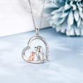 wholesale 925 Sterling Silver Heart Dog Pendant Necklace with I Love You Forever Inscription-0-1
