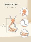 wholesale 925 Sterling Silver Lab-Grown Cubic Zirconia Rose Heart Pendant Necklaces for Women - Mothers Day Gift Ideas-0-8