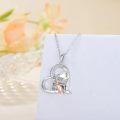 wholesale 925 Sterling Silver Heart-Shaped Musical Instrument and Ballet Dancer Pendant Necklace-0-1
