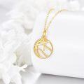 wholesale 14K Gold Basketball Cross Sports Pendant Necklace - 2 Tone Religious Gifts for Women & Men-0-1