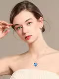TOUPOP Sterling Silver Crystal I Love You Forever Heart Necklace-0-1