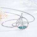 wholesale 925 Sterling Silver with Turquoise Inlay Viking Compass Pendant Necklace for Women and Men-0-1