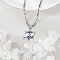 wholesale 925 Sterling Silver Israel Flag Star of David Pendant Necklace with Blue Enamel and Chain 45cm Length-0-1