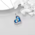 TOUPOP Silver Crystal Ballerina Heart Pendant Necklace-0-2