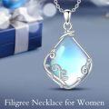 wholesale Sterling Silver Natural Gemstone Filigree Teardrop Pendant Necklace for Mom-0-20