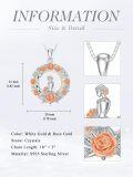 wholesale TOUPOP Gifts For Wife Anniversary Sterling Silver Rose Necklace For Women Rose Flower Pendant Jewelry Romantic Rose Gifts For Women Girlfriend Her Mom Mothers Christmas -0-3