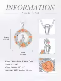 TOUPOP Sterling Silver Rose Necklace with Stone Pendant-0-3