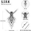 wholesale 925 Sterling Silver Arrowhead Pendant Necklace with Black Stone for Men & Women-0-3