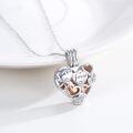 wholesale 925 Sterling Silver Forever Love Heart Cremation Pendant Necklace with Cubic Zirconia Accents and Paw Print Charm - Pet Memorial Jewelry for Women & Men-0-1