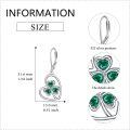 wholesale 925 Sterling Silver Green Crystal Shamrock Drop Earrings Irish Lucky Charm s for Her-0-4