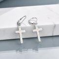 wholesale Sterling Silver Cross Leverback Dangle Drop Earrings for Women Men-0-1