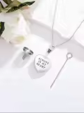TOUPOP Stainless Steel Crystal Heart Urn Photo Locket Memorial Necklace-0-3