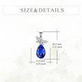 wholesale 925 Sterling Silver Blue Crystal Dragonfly Pendant Necklace s for Women-0-4