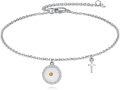 wholesale 925 Sterling Silver Bracelet with Yellow Stone Circle Pendant and Cross Charm-0-0