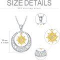 wholesale 925 Sterling Silver Lab-Grown Cubic Zirconia Sun Pendant Necklace for Women-0-4