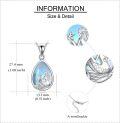 wholesale 925 Sterling Silver Teardrop Mermaid Pendant with Blue Moonstone and Star Charm Necklace-0-3