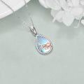 wholesale 925 Sterling Silver Teardrop Sloth Moonstone Pendant Necklace for Women Girls-0-3