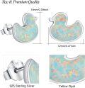 wholesale 925 Sterling Silver Opal Duck Stud Earrings - Hypoallergenic and Adorable Gift for Women & Girls-0-5
