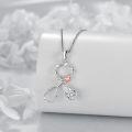 wholesale 925 Sterling Silver Stethoscope Rose Heart Crystal Nurse Pendant Necklace-0-2