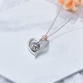 wholesale 925 Sterling Silver Sport Ball in Heart Shape with Cubic Zirconia Pendant Necklace for Women-0-3