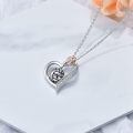 wholesale 925 Sterling Silver Sport Ball in Heart Shape with Cubic Zirconia Pendant Necklace for Women-0-3