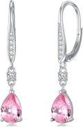 wholesale 925 Sterling Silver Blue Austrian Crystal Pear Drop Leverback Earrings for Women's Gifts-0-54