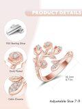 wholesale 925 Sterling Silver Rose Flower Ring Adjustable Rose Jewelry for Women-0-2