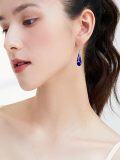 wholesale 925 Sterling Silver Blue Enamel Tear Drop Leverback Earrings for Women Gift Ideas-0-1