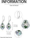 wholesale 925 Sterling Silver Turquoise & Abalone Shell Teardrop Filigree Dangle Earrings Gift for Mom Wife Girlfriend-0-16