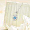 wholesale 925 Sterling Silver Blue Topaz Infinity Birthstone Necklace for Women 18 +2-0-1