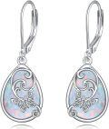 wholesale 925 Sterling Silver Opal Teardrop Celtic Knot Leverback Drop Earrings-0-0