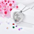 wholesale S925 Sterling Silver & Birthstones Heart Mother Floating Locket Necklace Gift for Mom-0-1