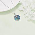 wholesale Sterling Silver Crystal Abalone Shell Animal Pendant Tree of Life Necklace-0-46