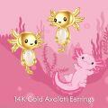 wholesale 14K Gold Axolotl Stud Earrings Cute Animal s for Women Girls-0-5