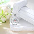wholesale 925 Sterling Silver Red CZ Evil Eye Pendant Necklace for Women Girls  45cm Chain Length-0-1