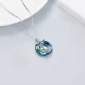 TOUPOP Sterling Silver Crystal Narwhal Necklace Tiny Whale Jewelry-0-4