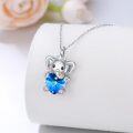wholesale 925 Sterling Silver Blue Crystal Elephant Pet Ash Keepsake Pendant Necklace with Funnel and Spoon Set-0-1