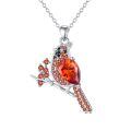 wholesale 925 Sterling Silver Red Cardinal Pendant Necklace for Women s-0-0