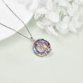 wholesale 925 Sterling Silver Mother And Daughter Hug Crystal Pendant Necklace For Women-0-3