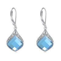 wholesale 925 Sterling Silver Celtic Teardrop Filigree Earrings Jewelry Gifts for Women-Blue stone earrings
