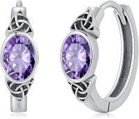 wholesale Sterling Silver Celtic Knot Hoop Earrings with Cubic Zirconia-Earrings-06 June