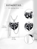 wholesale 925 Sterling Silver Heart with Bat Wings and Crystal Accents Necklace-0-1