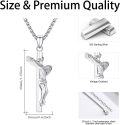 wholesale 925 Sterling Silver Crucifix Cross Jesus Christ Medal Pendant Necklace-0-5