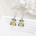 wholesale 925 Sterling Silver Cow Sunflower Leverback Earrings  for Women-0-2