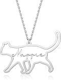 wholesale 925 Sterling Silver Cat Shape Personalized Name Necklace Pendant Jewelry for Women-0-0