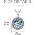 wholesale 925 Sterling Silver Round Allah Hand Holding Shell Pendant Necklace for Women Men Islamic Muslim Religious s 45cm Chain Length-0-2